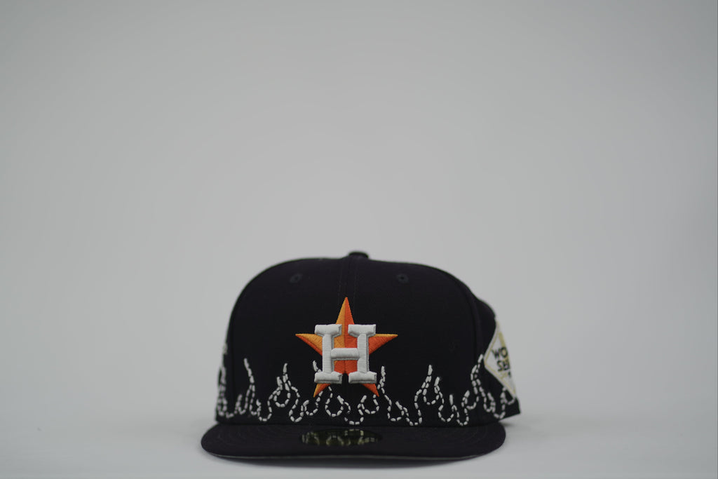 Houston Astros Flame Sashiko Fitted Hat 7