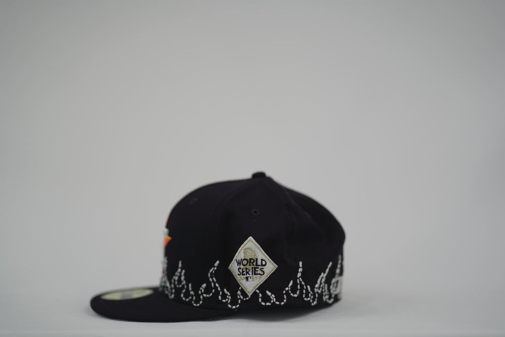 Houston Astros Flame Sashiko Fitted Hat 7