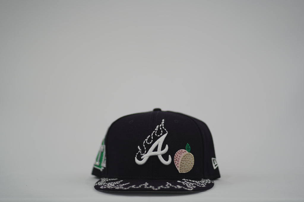 Atlanta Braves Flame Sashiko Fitted Hat 7 1/2