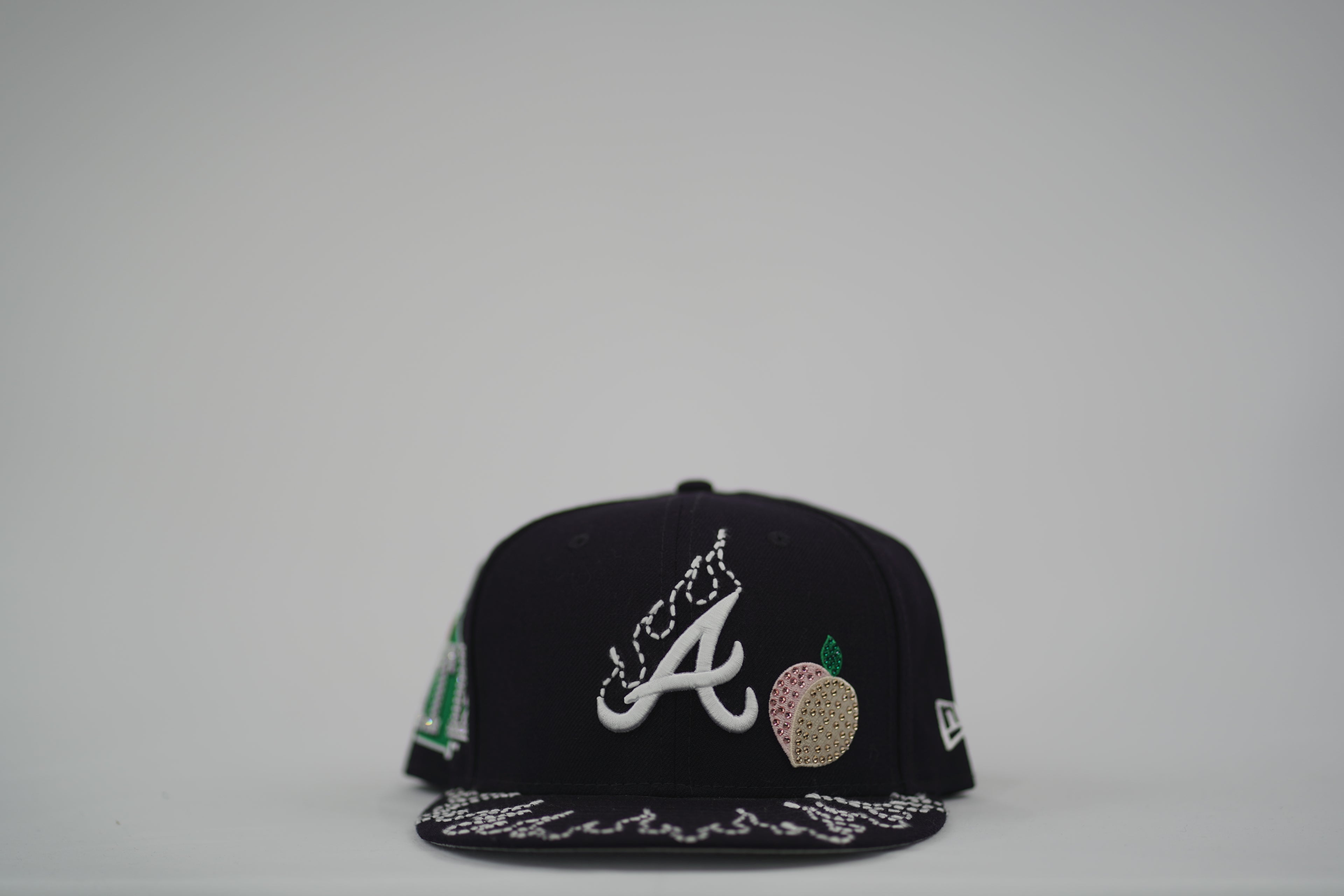 Atlanta Braves Flame Sashiko Fitted Hat 7 1/2