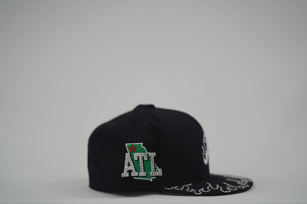 Atlanta Braves Flame Sashiko Fitted Hat 7 1/2