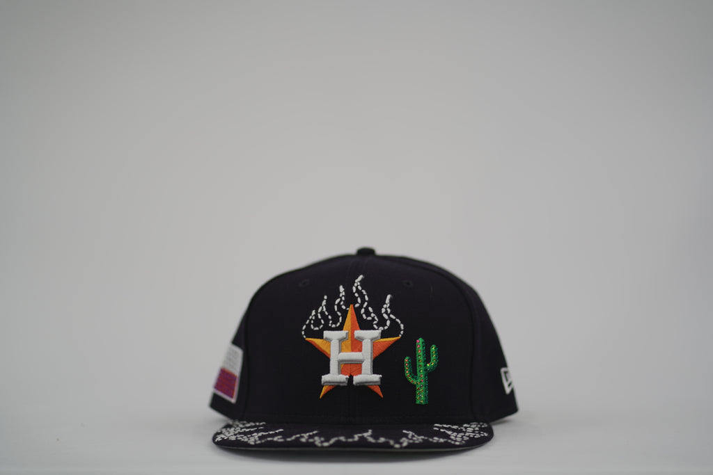 Houston Astros Flame Sashiko Fitted Hat 7 5/8