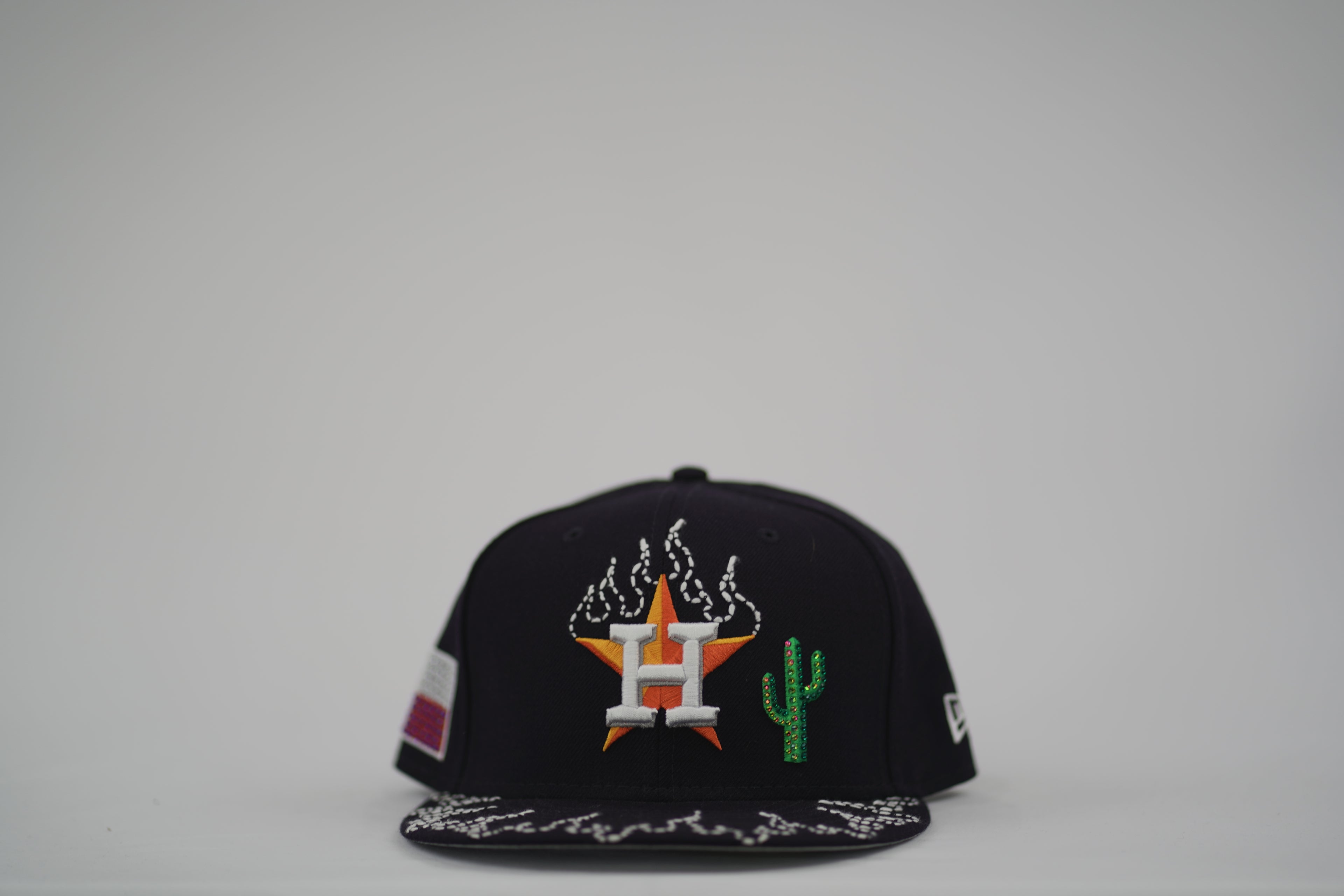Houston Astros Flame Sashiko Fitted Hat 7 5/8