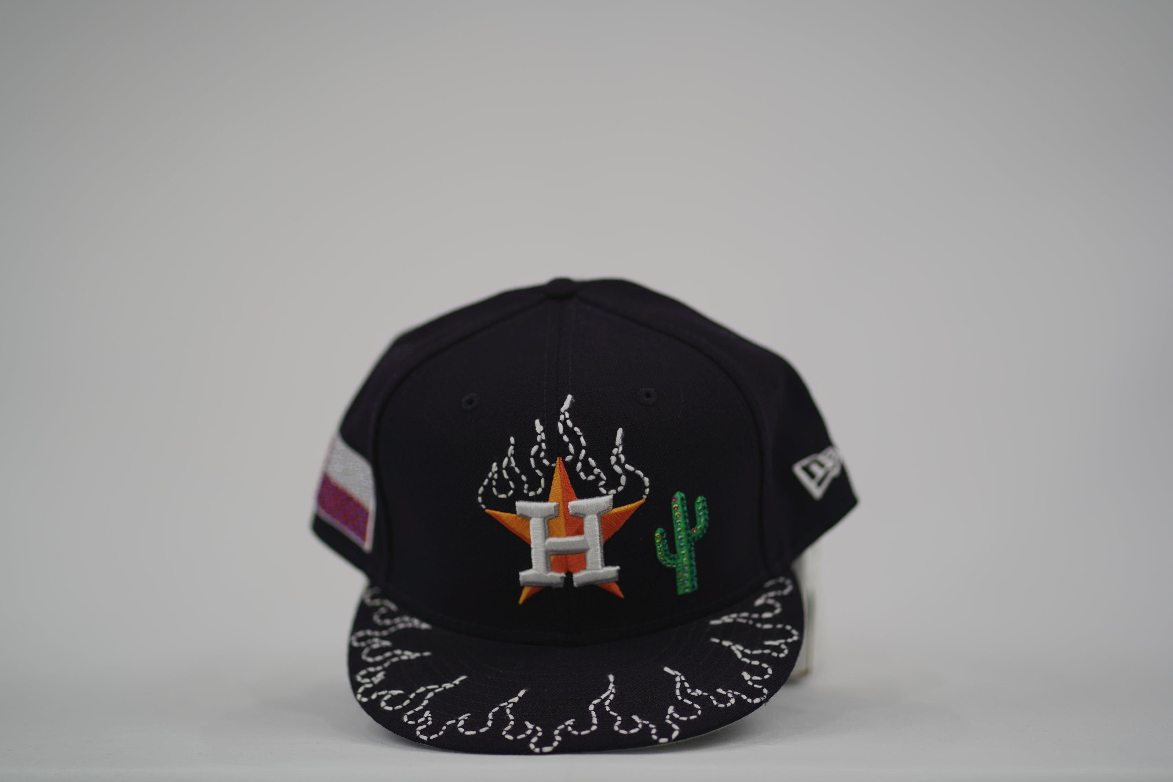 Houston Astros Flame Sashiko Fitted Hat 7 5/8
