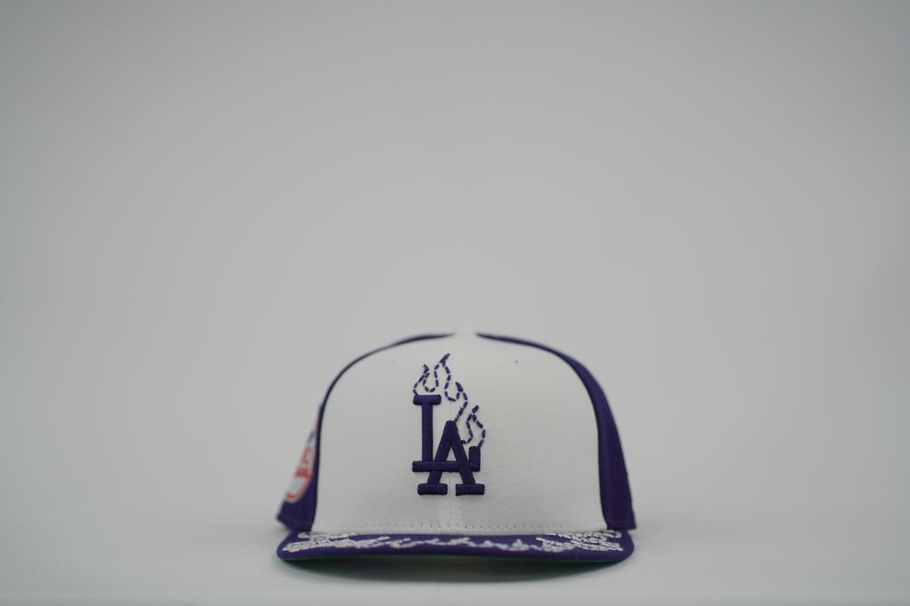 Los Angeles Dodgers Flame Sashiko Fitted Hat 7 1/8