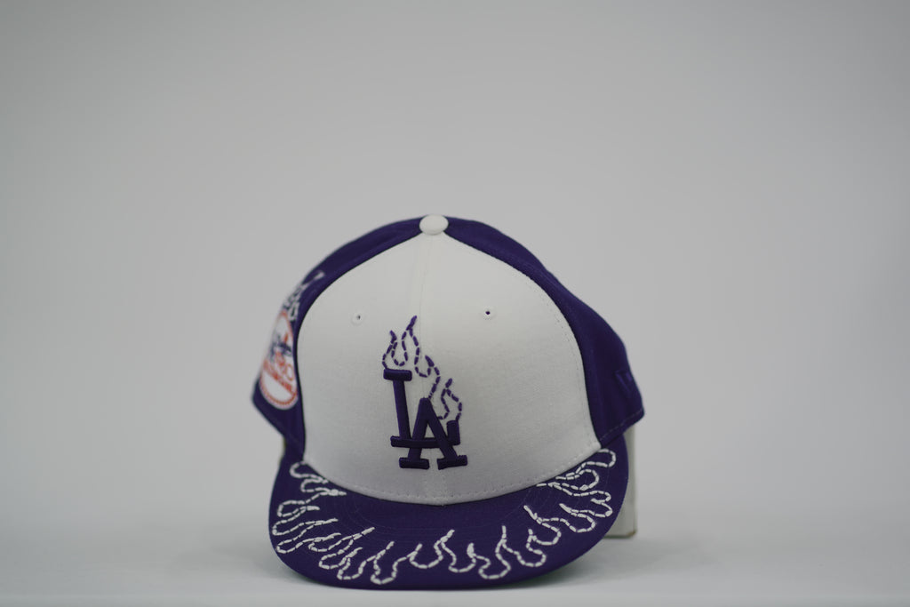 Los Angeles Dodgers Flame Sashiko Fitted Hat 7 1/8