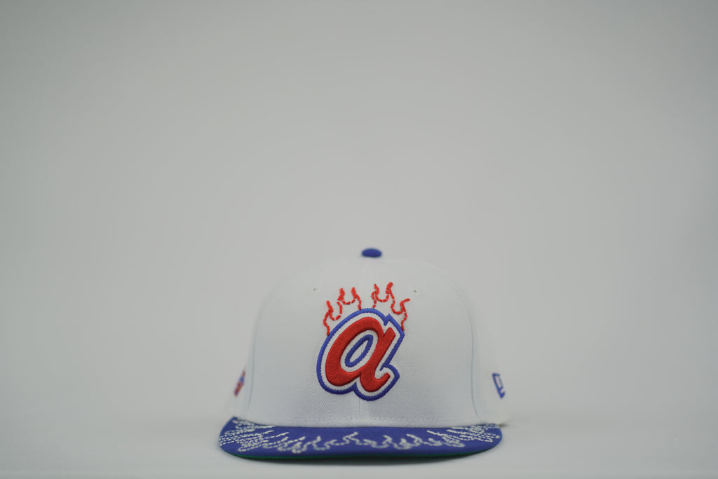 Atlanta Braves Flame Sashiko Fitted Hat 7 1/4