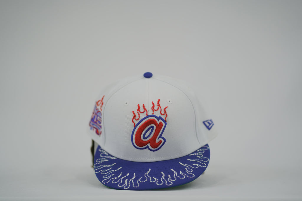 Atlanta Braves Flame Sashiko Fitted Hat 7 1/4