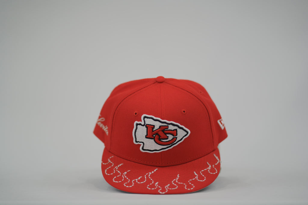 Kansas City Chiefs Flame Sashiko Fitted Hat 7 1/8