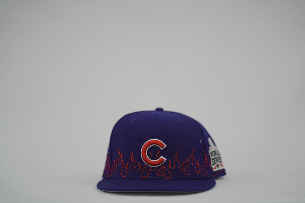 Chicago Cubs Flame Sashiko Fitted Hat 7 1/8