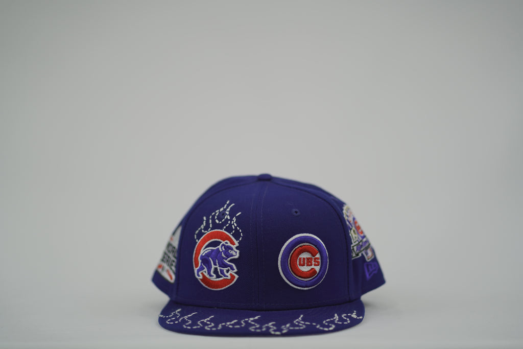 Chicago Cubs Flame Sashiko Fitted Hat 7 3/4