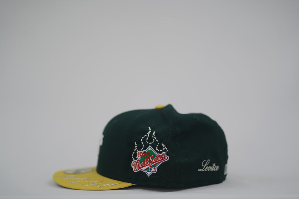 Oakland A's Flame Sashiko Fitted Hat 7 7/8